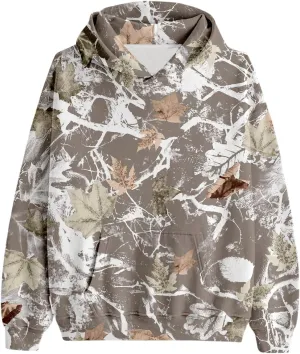 Women's Camo Hoodie Maple Leaf Print Oversized Hooded Sweatshirt Loose Casual Pullover Sweatshirts Long Sleeve Tops