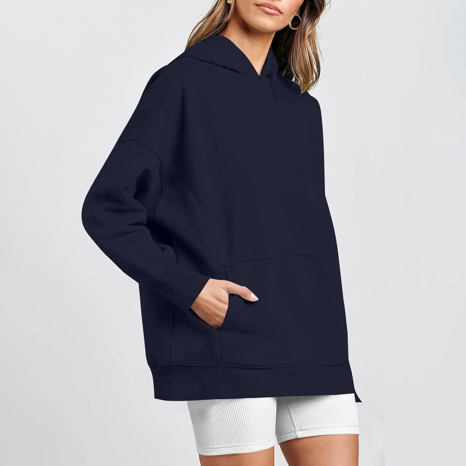 Women's Camo Hoodie Maple-Leaf Print Oversized Sweatshirt Fleece Hooded Sweatshirts with Pocket Casual Fall Pullover