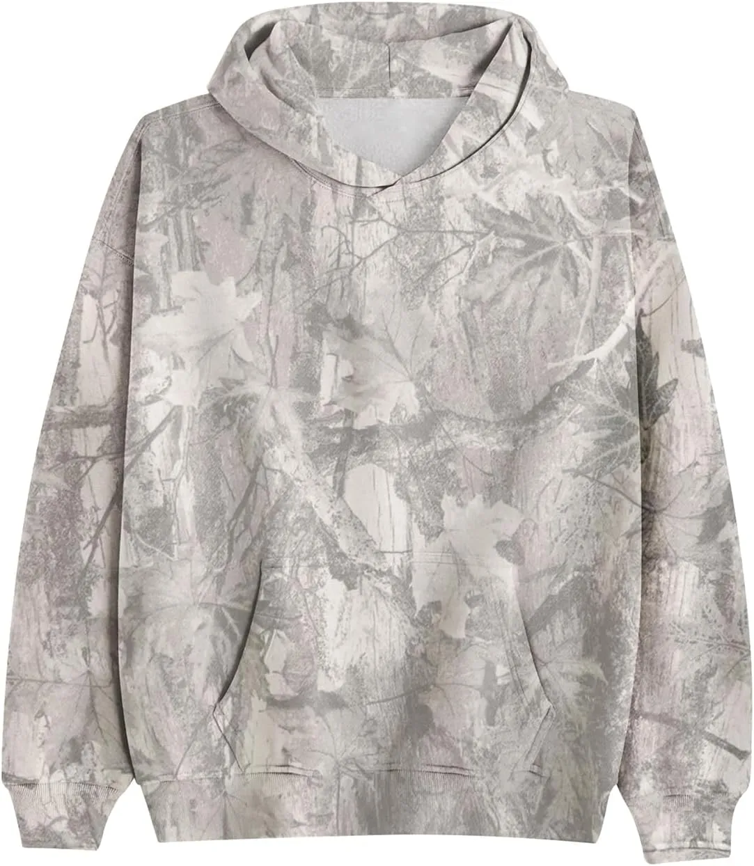 Women's Camo Hoodies Maple Leaf Print Oversized Hooded Sweatshirt Long Sleeve Fleece Pullover Hoodie Tops with Pockets