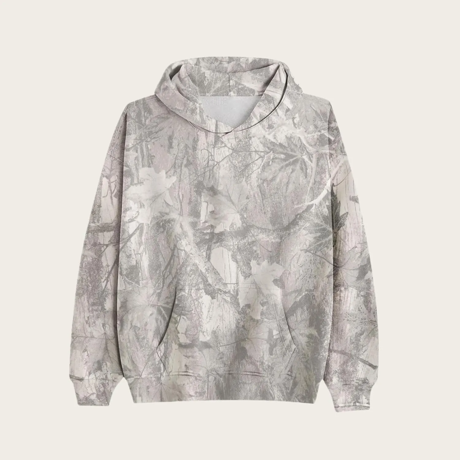Women's Camo Hoodies Maple Leaf Print Oversized Hooded Sweatshirt Long Sleeve Fleece Pullover Hoodie Tops with Pockets