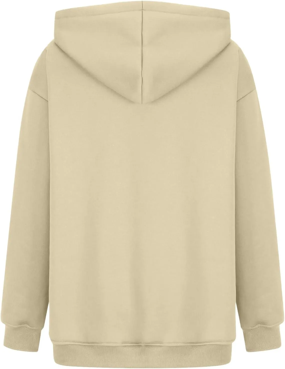 Women's Fall Casual Big Size Solid Color Classic Long Sleeve Hooded Sweatshirt Fashion Loose with Pockets