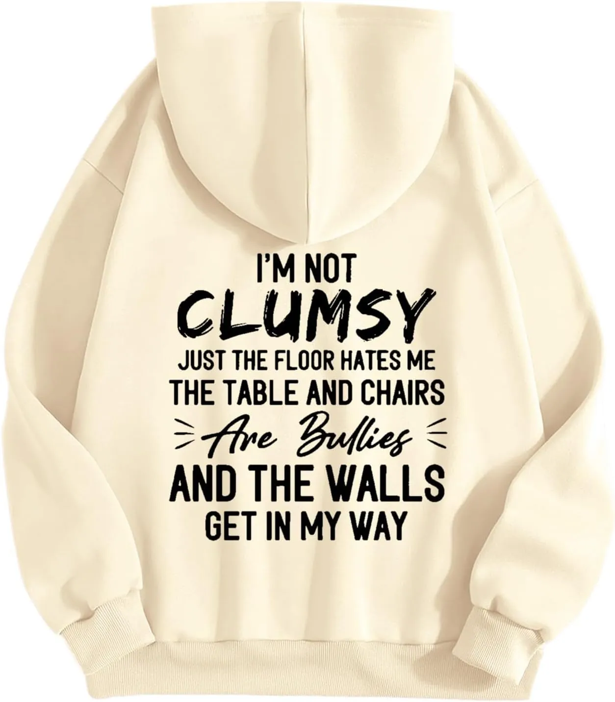 Womens Fashion Hoodies I'm Not Clumsy Print Long Sleeve with Pockets Casual Pullover Sweatshirt Tops 2024 Trendy Fall Clothes
