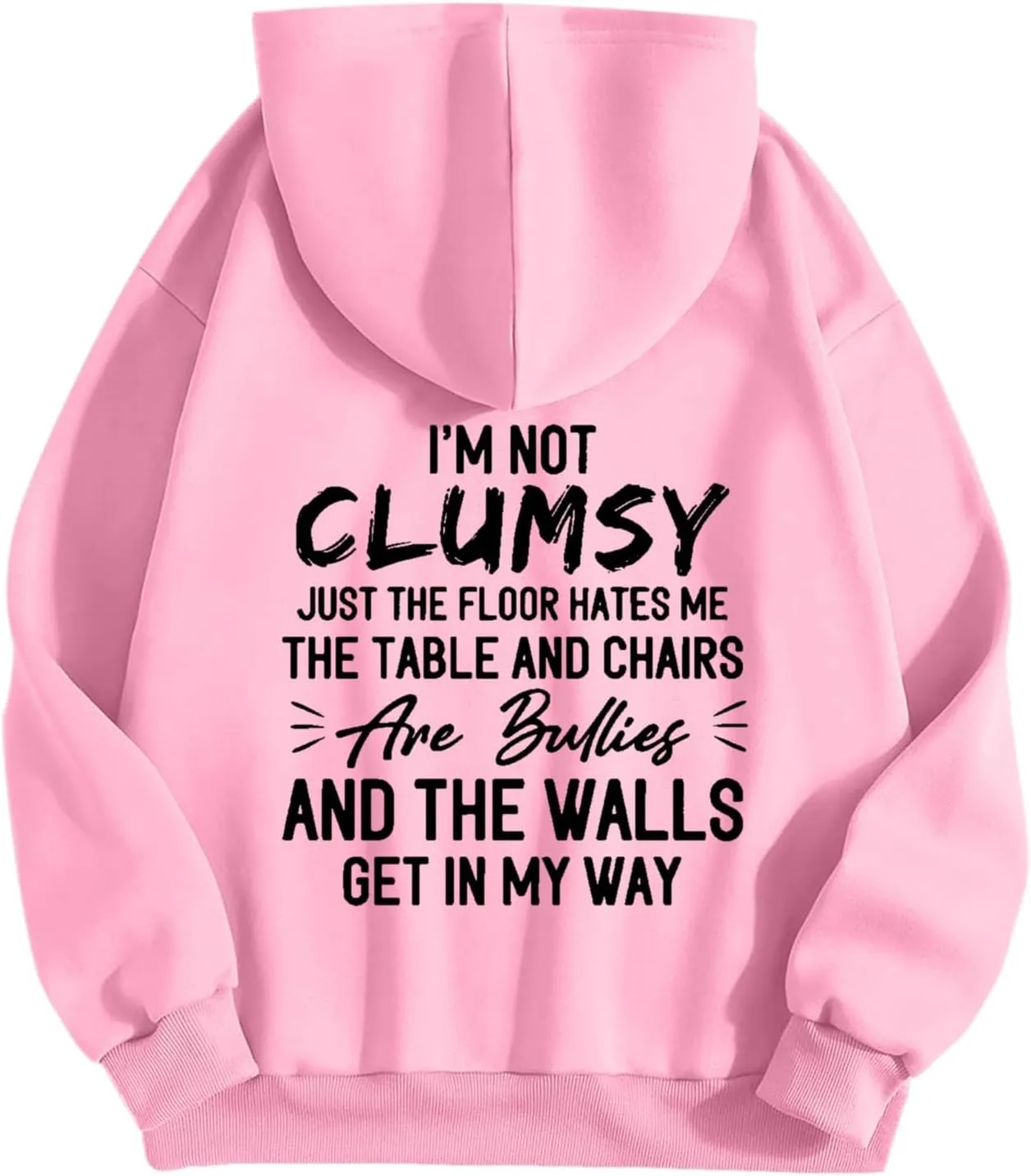 Womens Fashion Hoodies I'm Not Clumsy Print Long Sleeve with Pockets Casual Pullover Sweatshirt Tops 2024 Trendy Fall Clothes