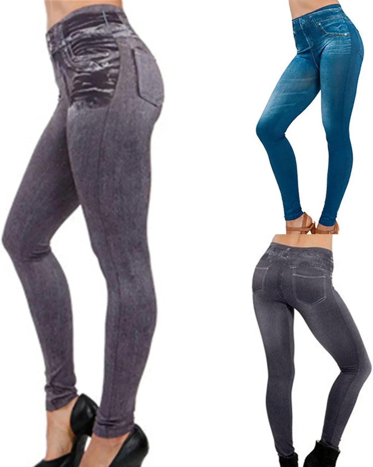 Women's Fashion Jeans 2024 Jeans Pants Pocket Plus Size Length Women Fitness Leggings Denim Slim Leggins Women's