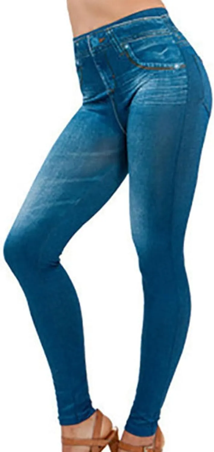 Women's Fashion Jeans 2024 Jeans Pants Pocket Plus Size Length Women Fitness Leggings Denim Slim Leggins Women's