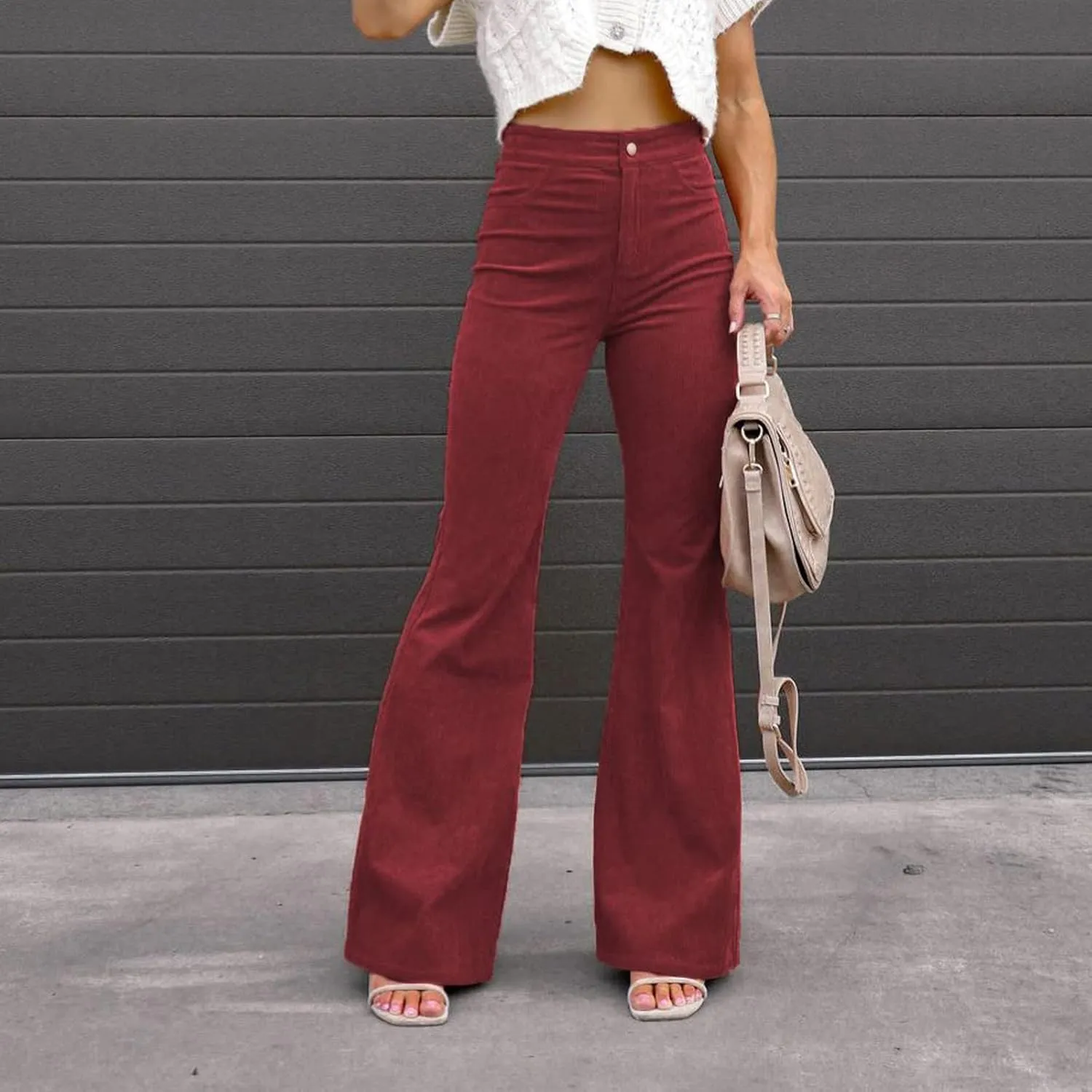 Womens Flare Jeans High Waist Stretchy Bell Bottom Denim Pants Fitted Wide Leg Jeans Girls Trousers Streetwear