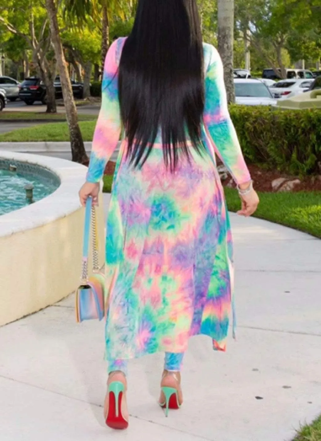 Womens Floral Print Long Sleeve Cardigan Cover up Long Pants 2 Piece Outfits Set