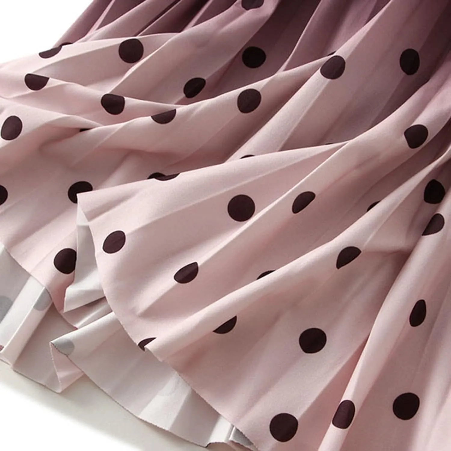Women's High Waisted Slim Gradient Pleated A Line Skirt Fashion Polka Dot Print Midi Skirt Womens Skirt Medium