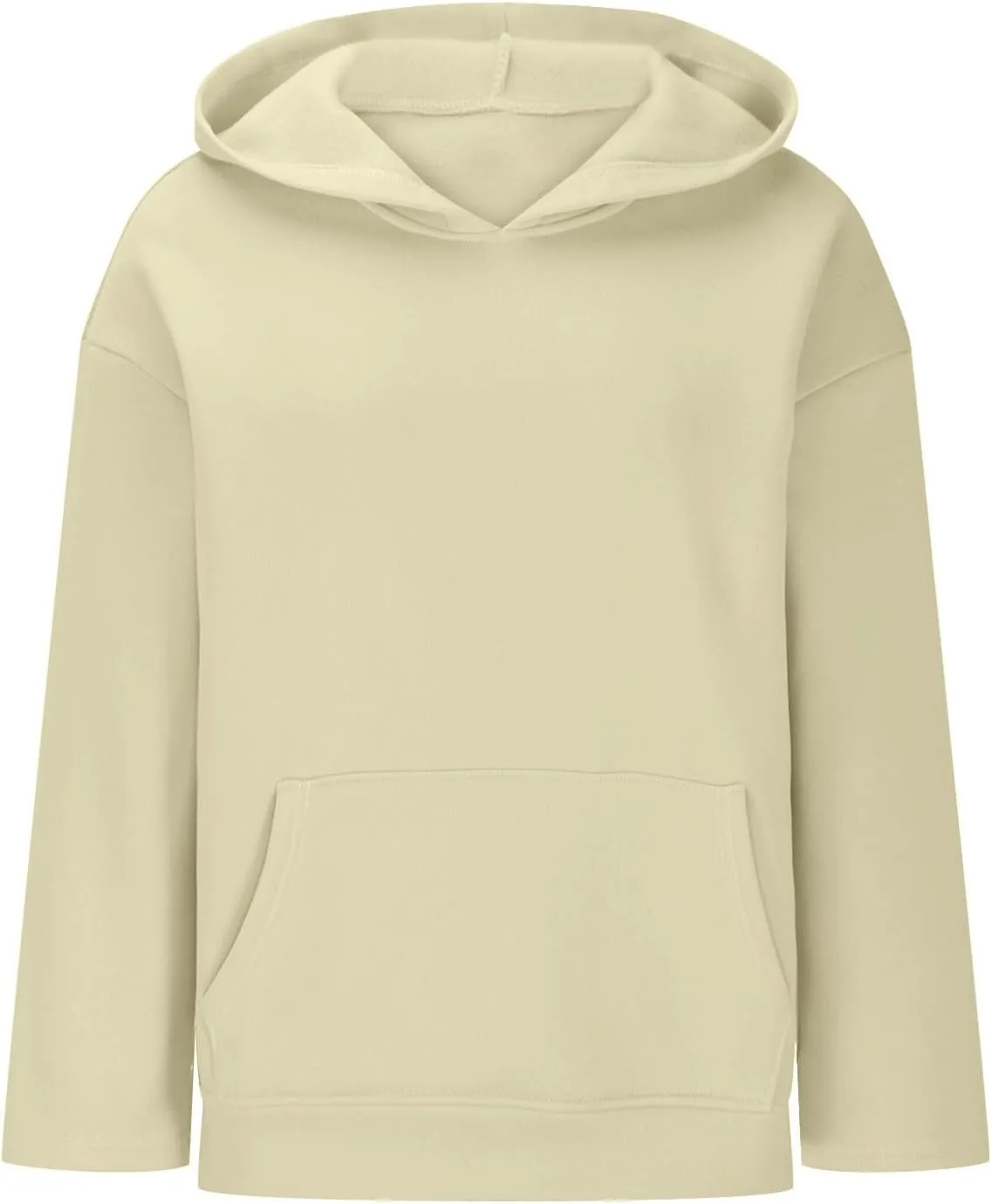 Womens Hoodie 2024 Oversized Sweatshirt Fleece Soft Hoodie Sweatshirts Solid Color Long Sleeve Pullover Top With Pocket