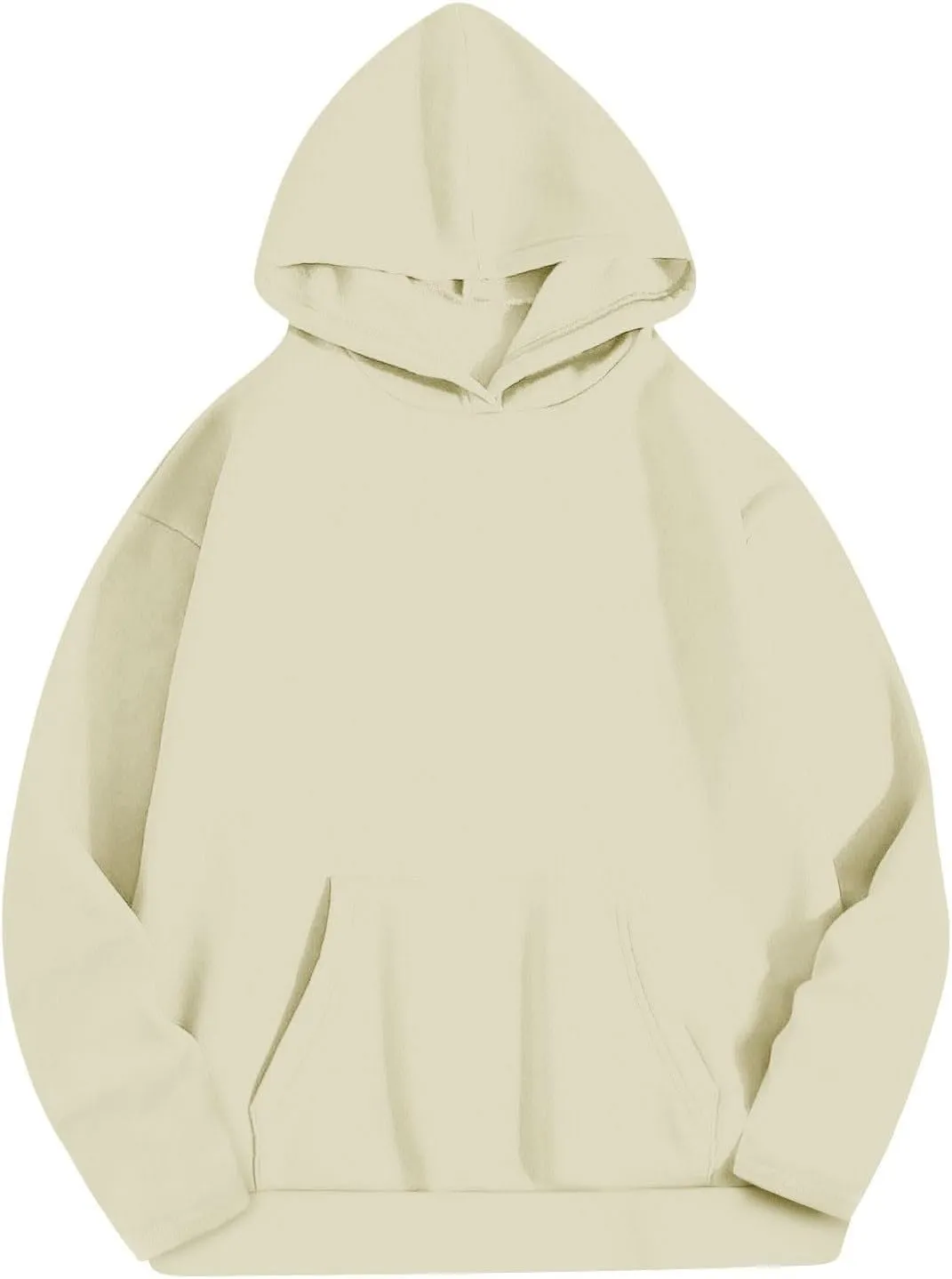 Womens Hoodie 2024 Oversized Sweatshirt Fleece Soft Hoodie Sweatshirts Solid Color Long Sleeve Pullover Top With Pocket