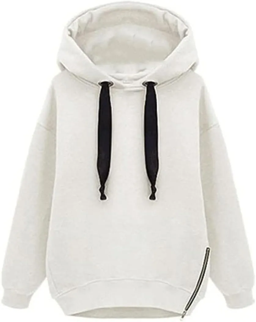 Womens Hoodies Pullover Thick Casual Winter Warm Fleece Sherpa Lined Hooded Drawstring Sweatshirt Sweater Pockets