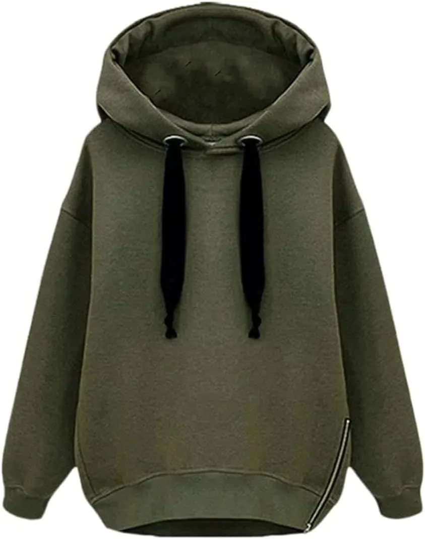 Womens Hoodies Pullover Thick Casual Winter Warm Fleece Sherpa Lined Hooded Drawstring Sweatshirt Sweater Pockets