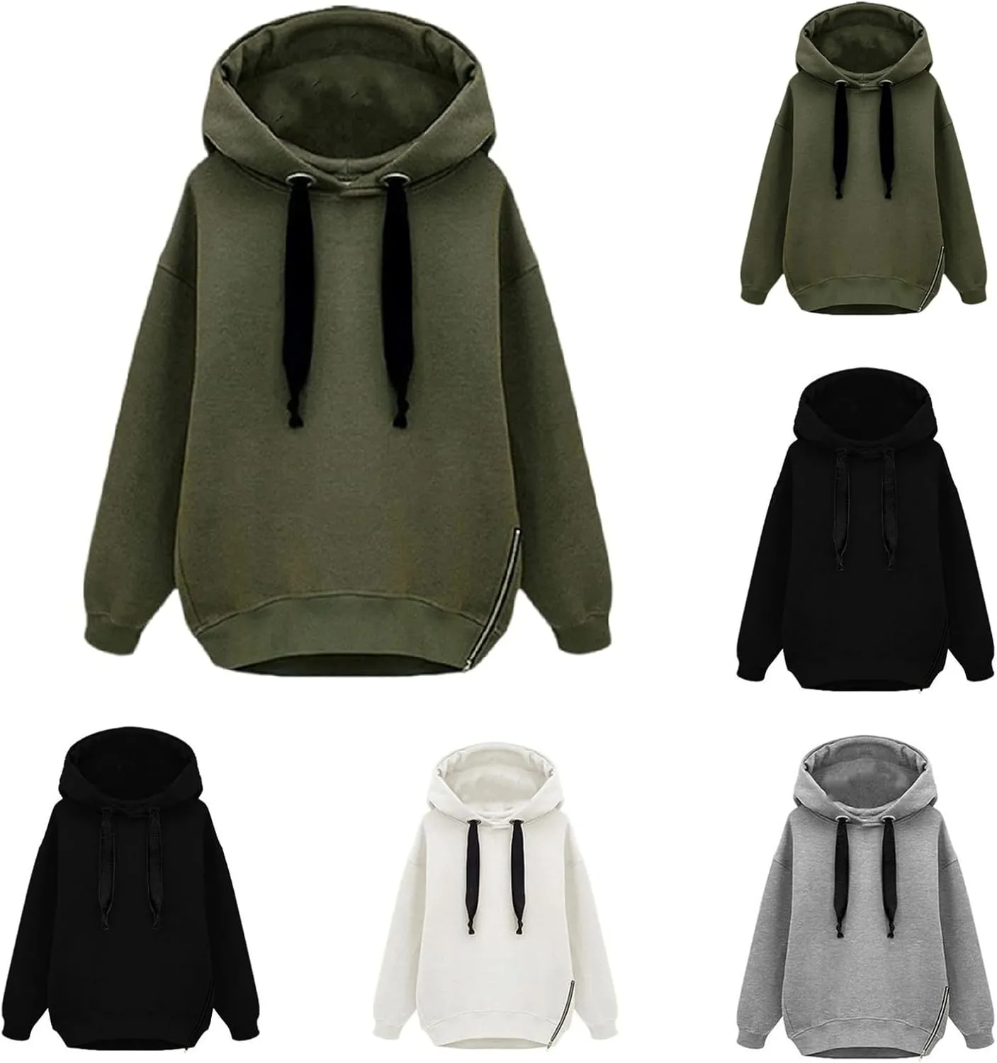 Womens Hoodies Pullover Thick Casual Winter Warm Fleece Sherpa Lined Hooded Drawstring Sweatshirt Sweater Pockets