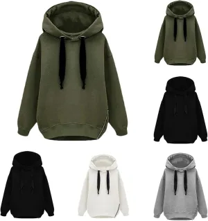 Womens Hoodies Pullover Thick Casual Winter Warm Fleece Sherpa Lined Hooded Drawstring Sweatshirt Sweater Pockets