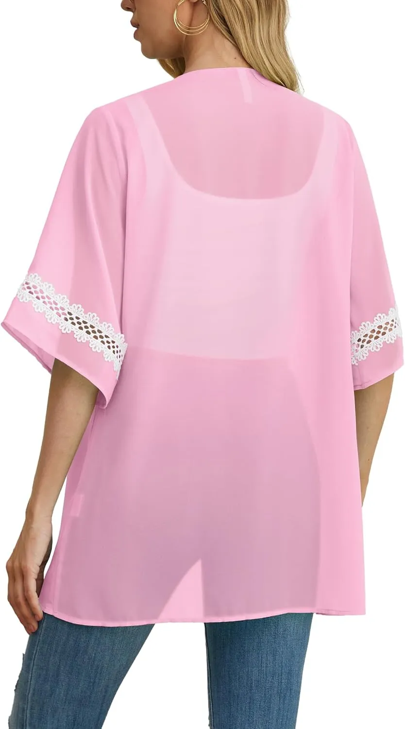 Womens Kimono Beach Cover Up Chiffon Cardigan Tops Loose Capes