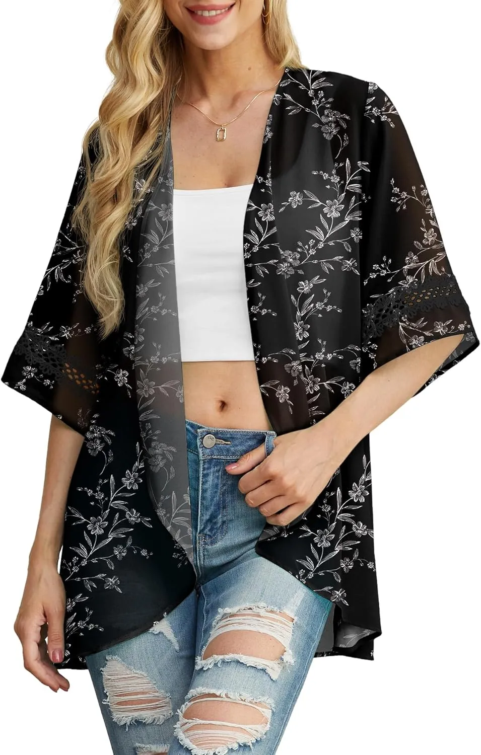 Womens Kimono Beach Cover Up Chiffon Cardigan Tops Loose Capes