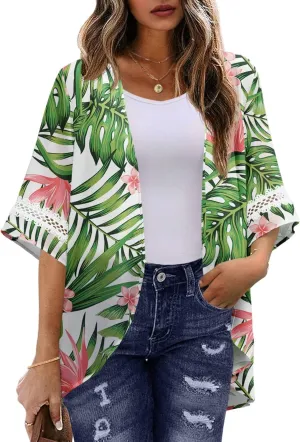 Womens Kimono Beach Cover Up Chiffon Cardigan Tops Loose Capes