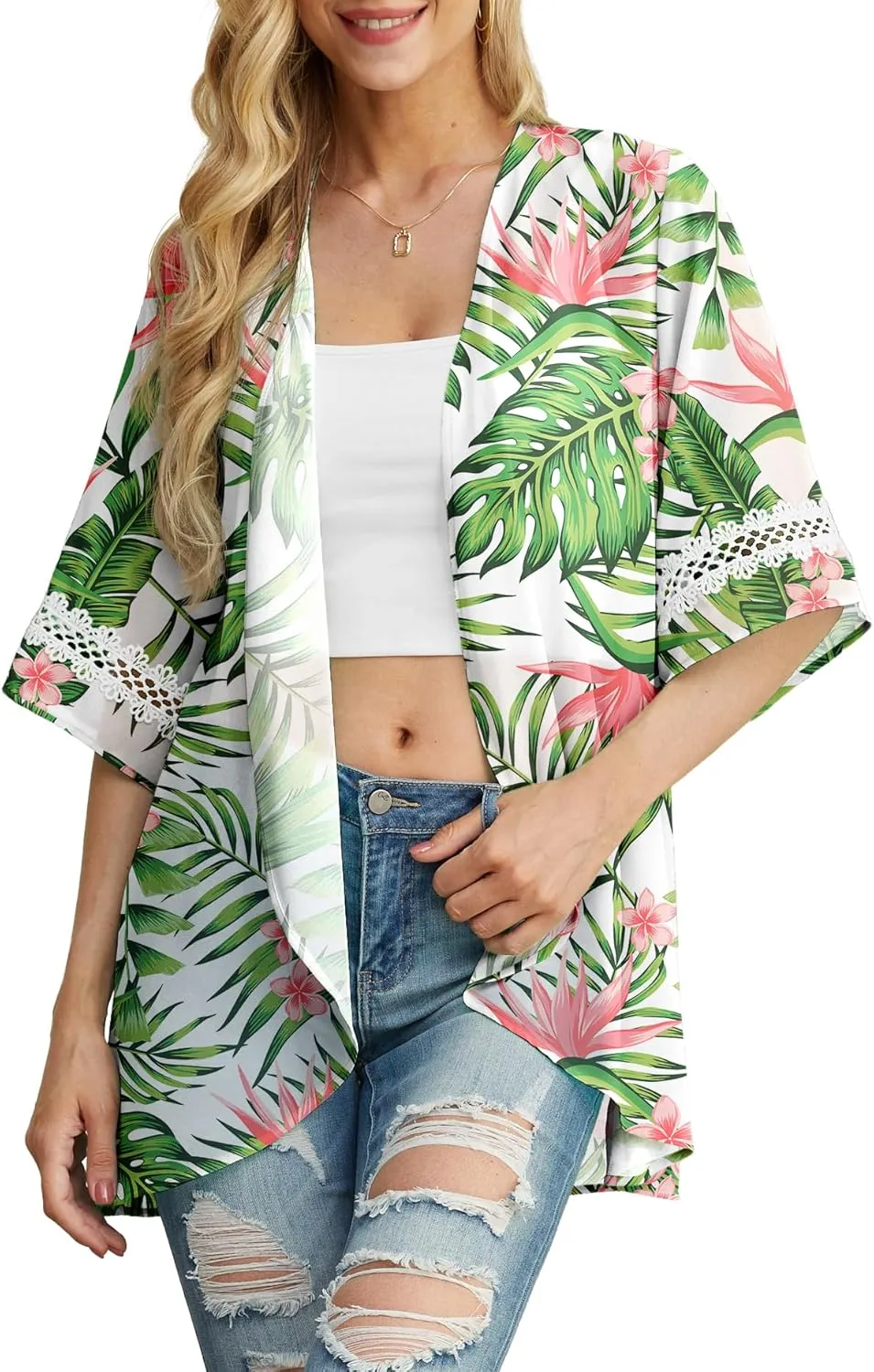 Womens Kimono Beach Cover Up Chiffon Cardigan Tops Loose Capes