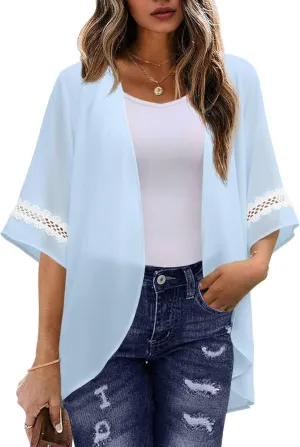 Womens Kimono Beach Cover Up Chiffon Cardigan Tops Loose Capes