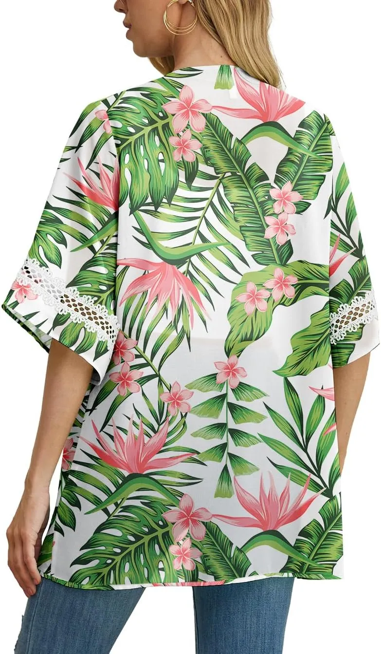 Womens Kimono Beach Cover Up Chiffon Cardigan Tops Loose Capes