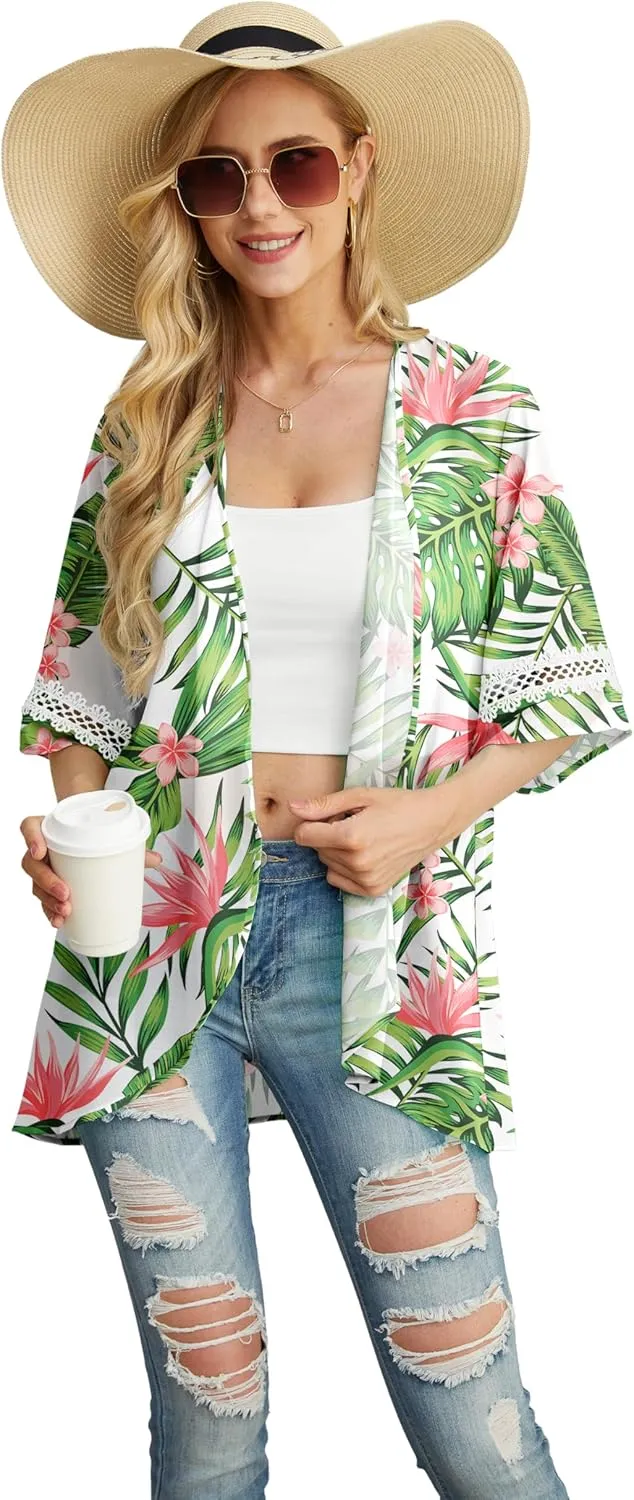 Womens Kimono Beach Cover Up Chiffon Cardigan Tops Loose Capes