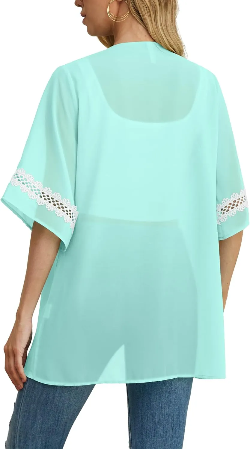 Womens Kimono Beach Cover Up Chiffon Cardigan Tops Loose Capes
