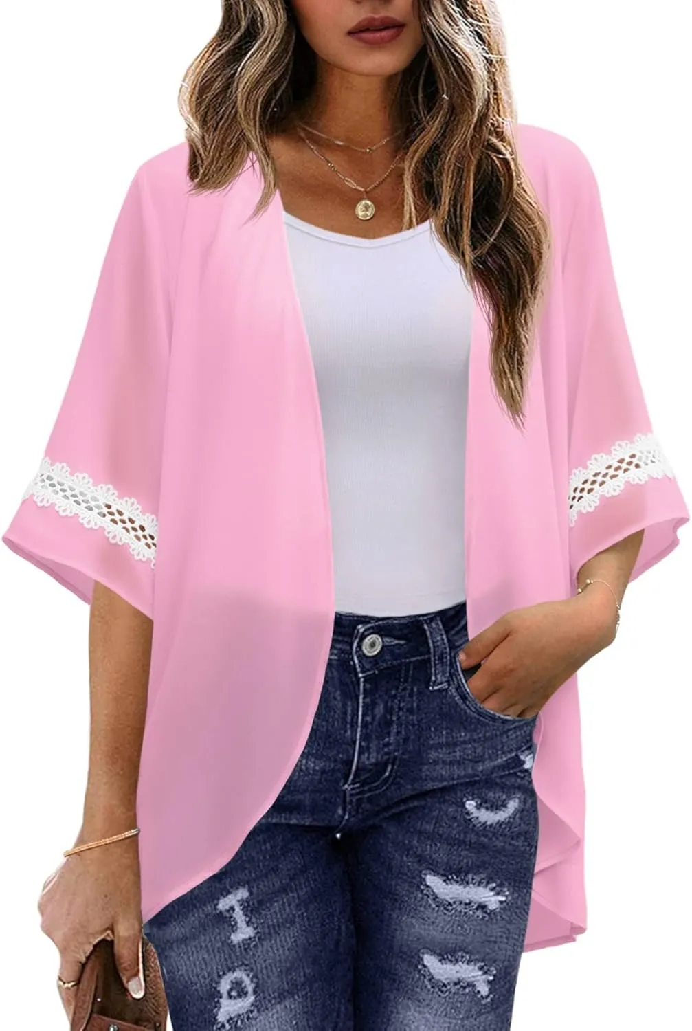Womens Kimono Beach Cover Up Chiffon Cardigan Tops Loose Capes