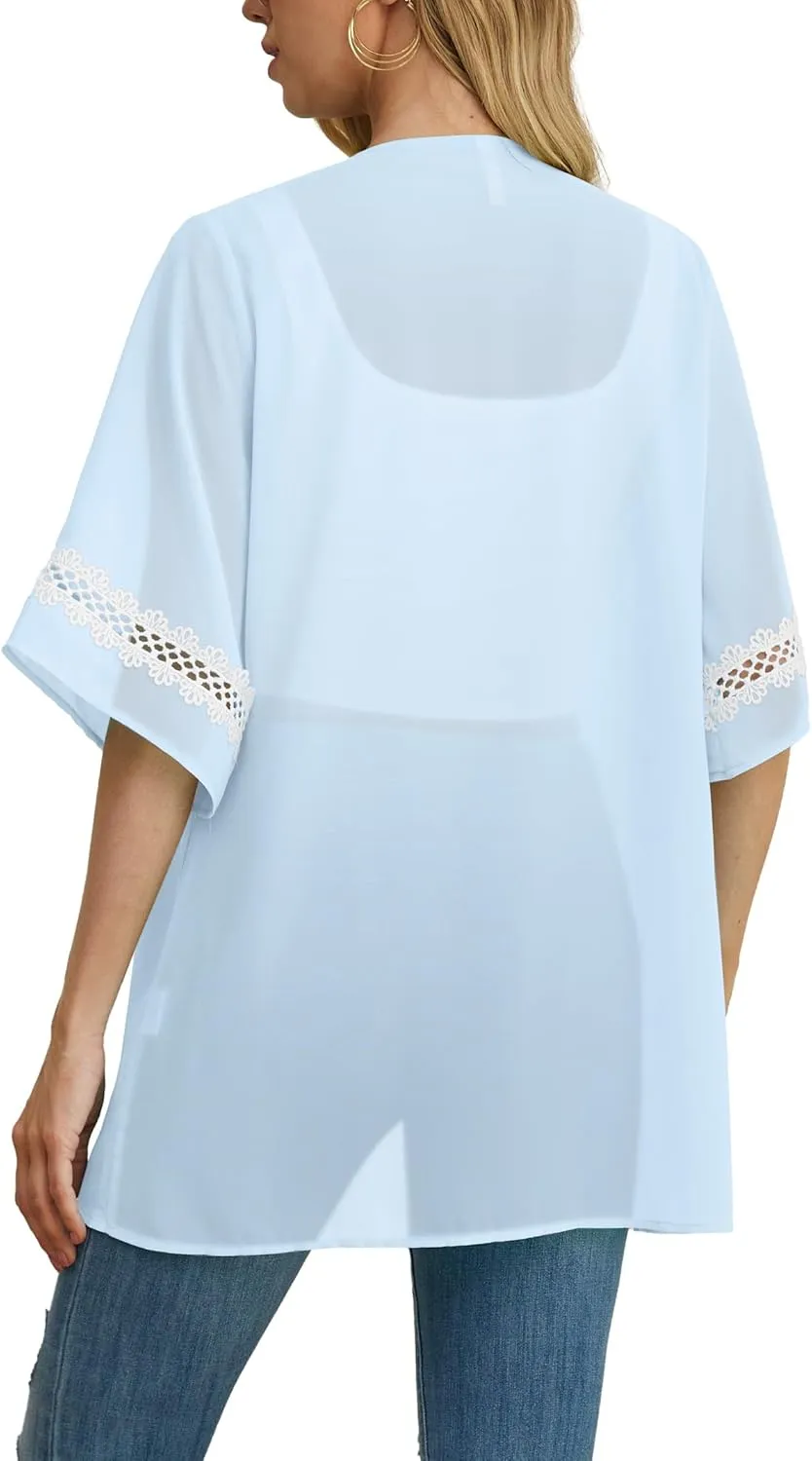 Womens Kimono Beach Cover Up Chiffon Cardigan Tops Loose Capes