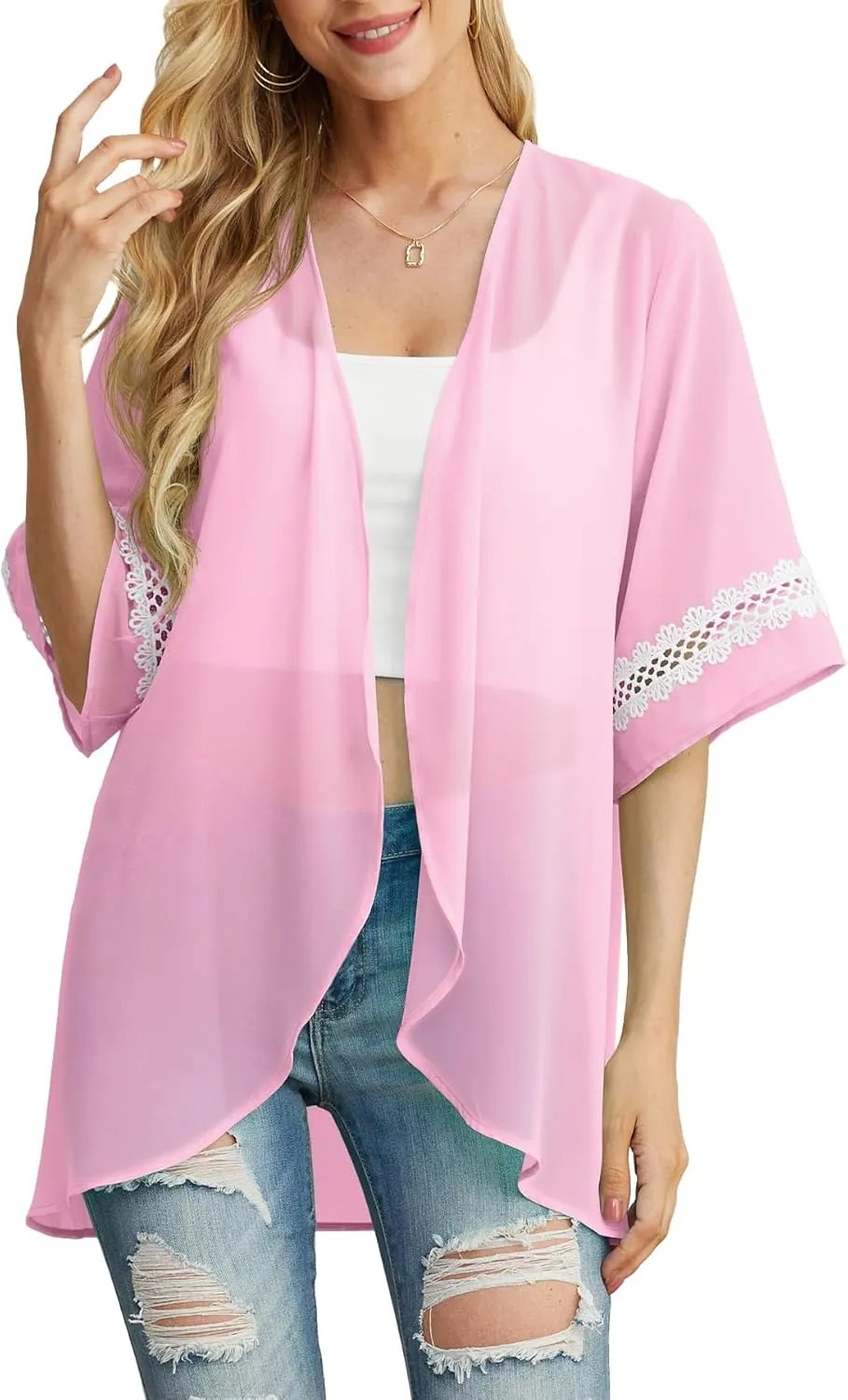 Womens Kimono Beach Cover Up Chiffon Cardigan Tops Loose Capes