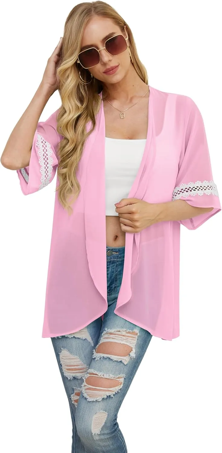 Womens Kimono Beach Cover Up Chiffon Cardigan Tops Loose Capes