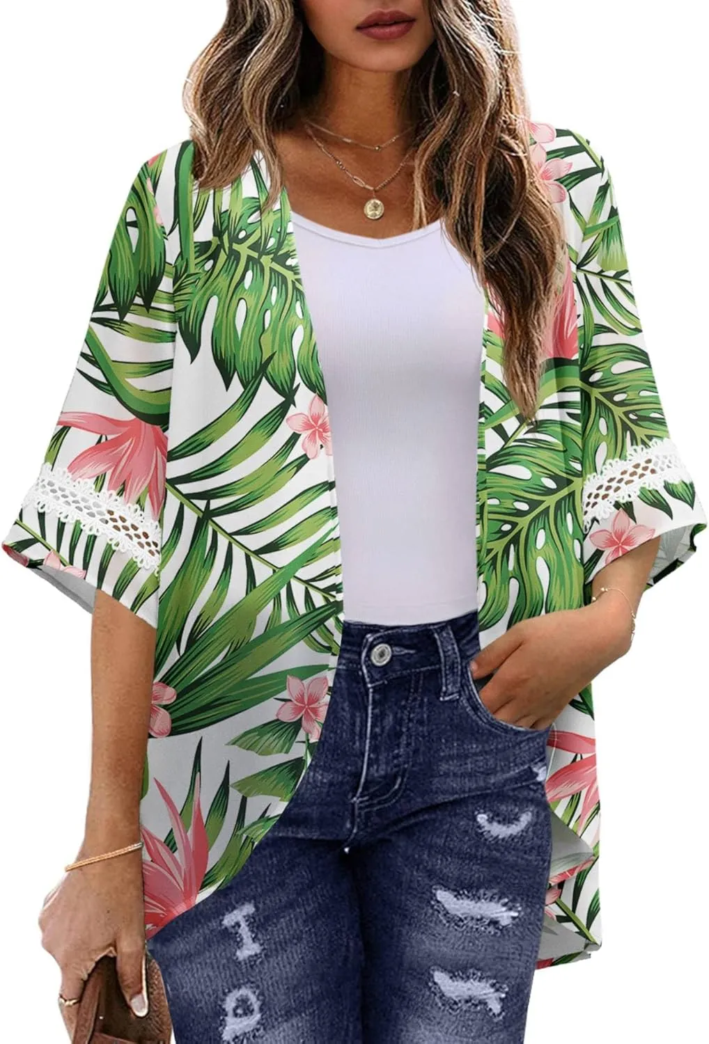 Womens Kimono Beach Cover Up Chiffon Cardigan Tops Loose Capes