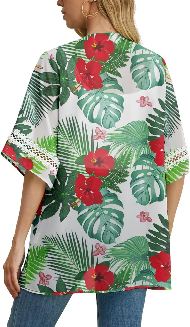 Womens Kimono Beach Cover Up Chiffon Cardigan Tops Loose Capes