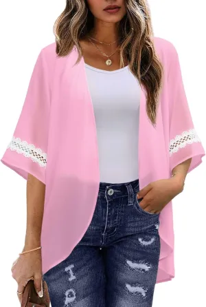 Womens Kimono Beach Cover Up Chiffon Cardigan Tops Loose Capes