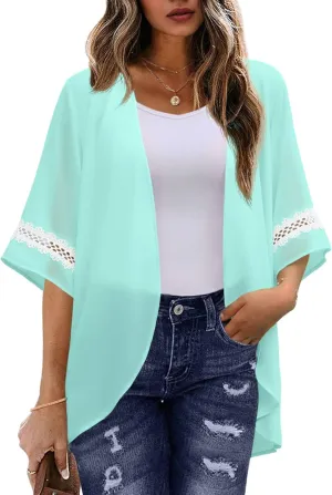 Womens Kimono Beach Cover Up Chiffon Cardigan Tops Loose Capes