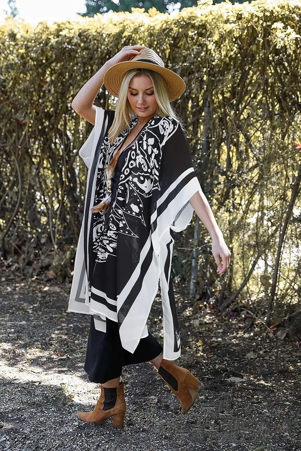 Women's Kimono Swimsuit Coverups Summer Beach Casual Loose Cardigans for Swimwear