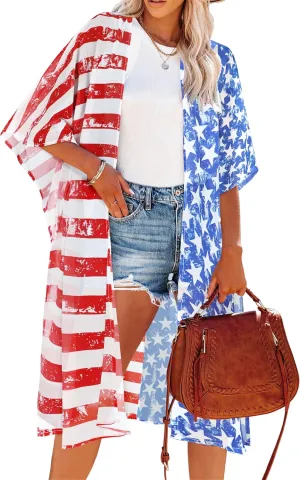 Women's Kimono Swimsuit Coverups Summer Beach Casual Loose Cardigans for Swimwear