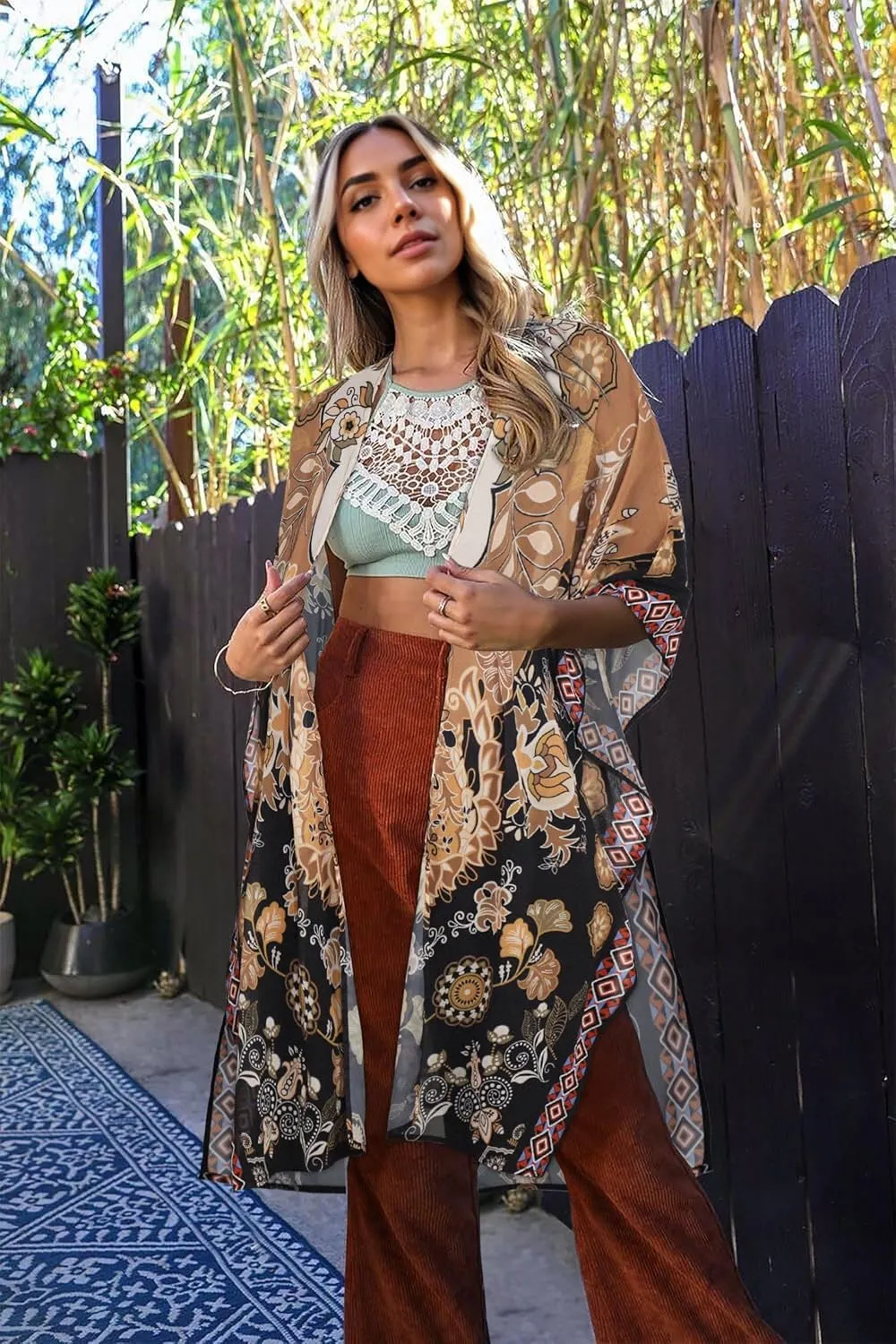 Women's Kimono Swimsuit Coverups Summer Beach Casual Loose Cardigans for Swimwear