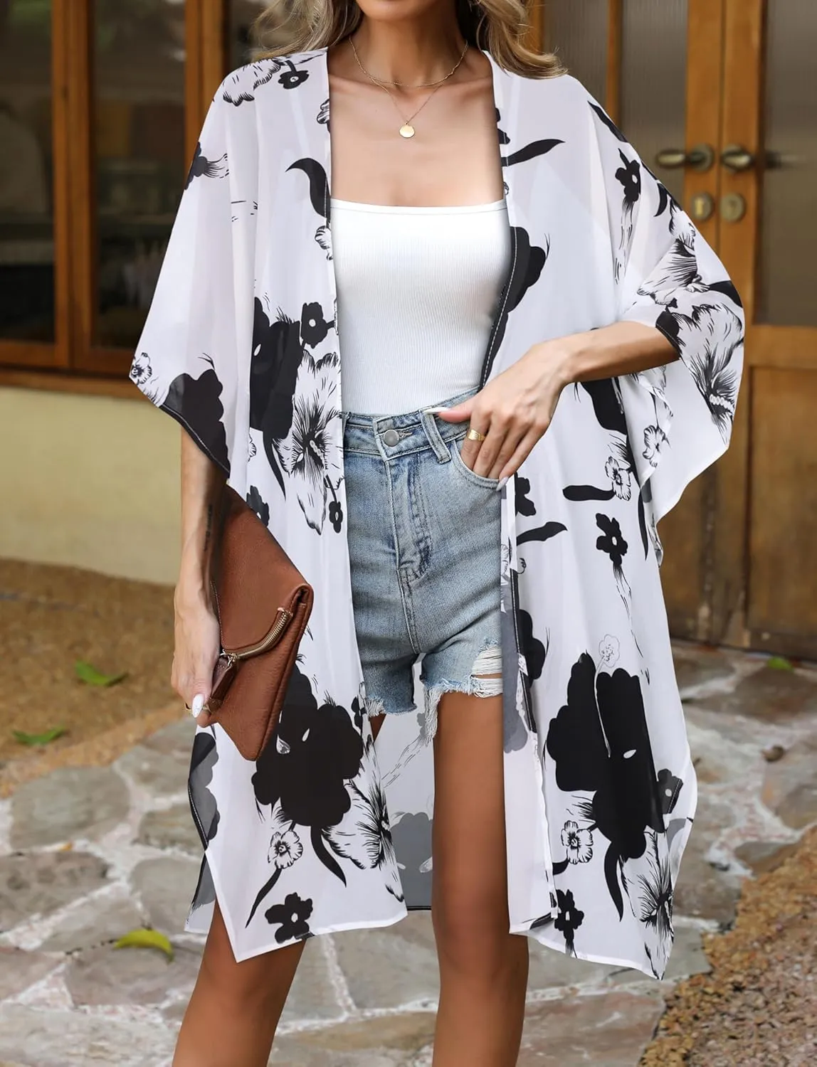 Women's Kimono Swimsuit Coverups Summer Beach Casual Loose Cardigans for Swimwear