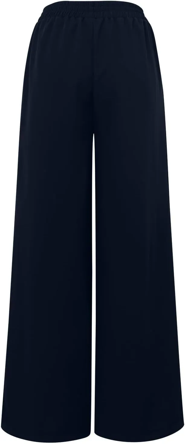 Womens Linen Blend Summer Comfy Pants Low Waist Bootcut Plus Size Palazzo Lounge Pants Work Business