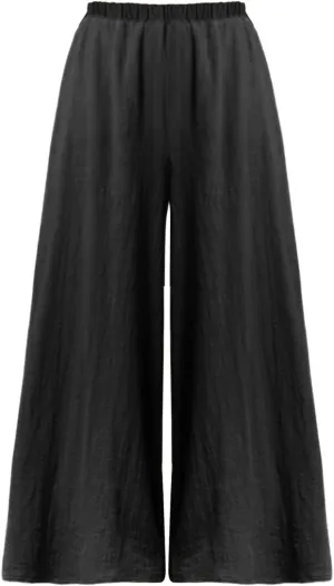 Women's Linen Summer Solid Pants Low Waist Straight Loose Fit Trousers Trendy