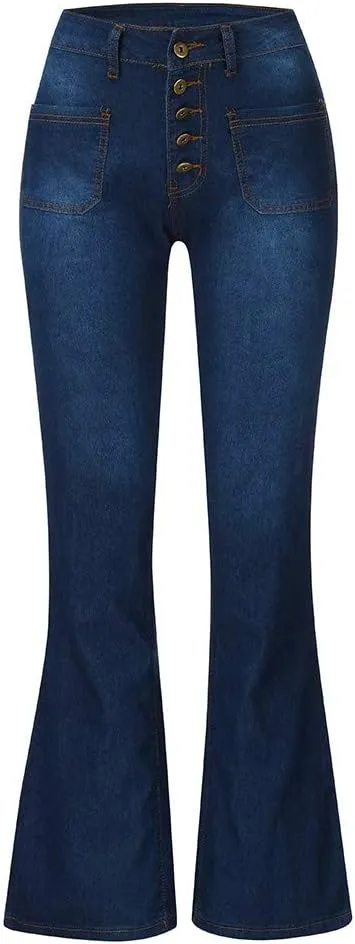 Womens Magic Shaping Bootcut Jeans Premium Stretchy Wide Leg Flared Bell Bottom Denim Pants Work Jeans with Pockets