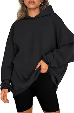 Womens Oversized Hoodies Fleece Sweatshirts 2024 Long Sleeve Pullover Sweaters Clothes with Pockets
