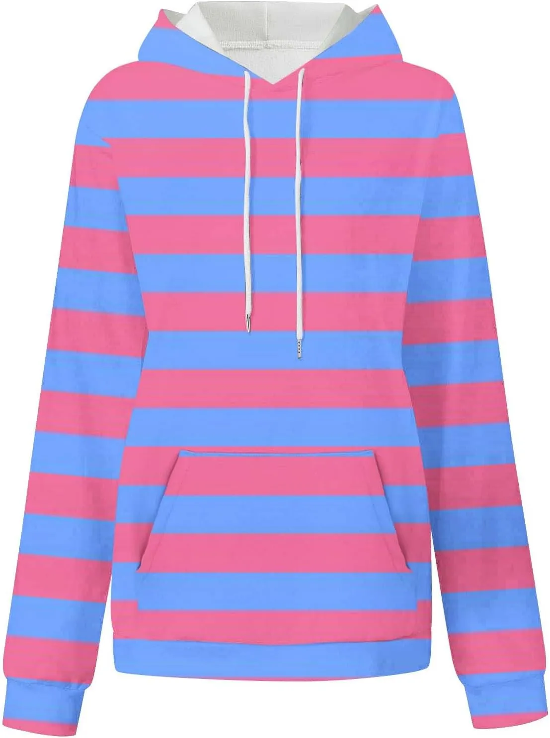 Womens Oversized Hoodies Striped Plus Size Sweatshirts Long Sleeve Sweaters Pullover Fall Clothes with Pocket
