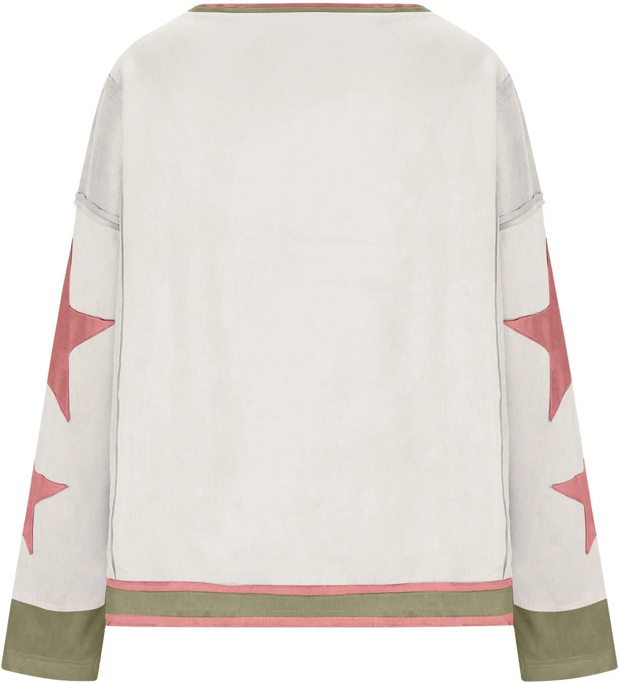 Womens Oversized Sweatshirts Fashion Y2k Tops Casual Crewneck Patchwork Pattern Pullover Shirt 2024 Streetwear