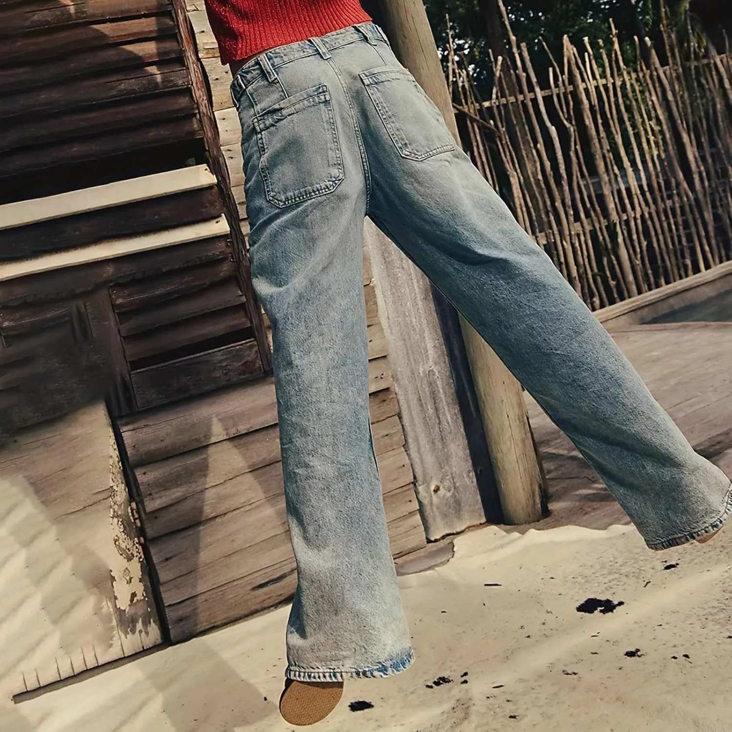 Women's Retro Y2k Jeans High Waisted Straight Leg Baggy Streetwear Denim Pants Trendy 2025 Loose Fit Horseshoe Jeans
