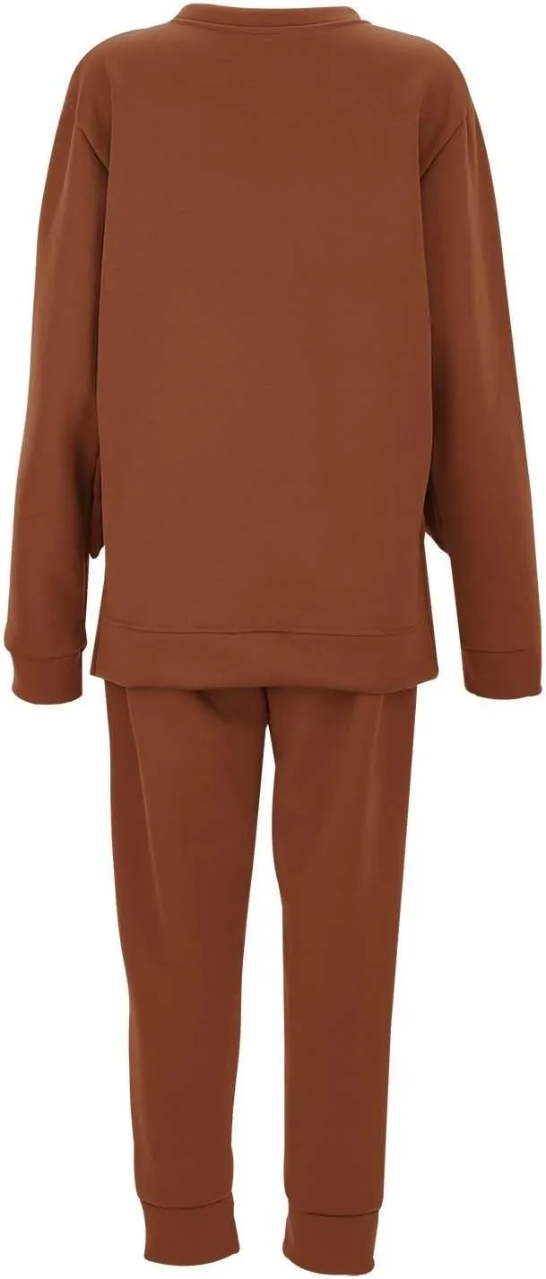 Womens Two Piece Lounge Sets Long Sleeve V Neck Fall Trendy Sweatsuit Long Sleeve Shirts Yoga Pants Sweatsuits