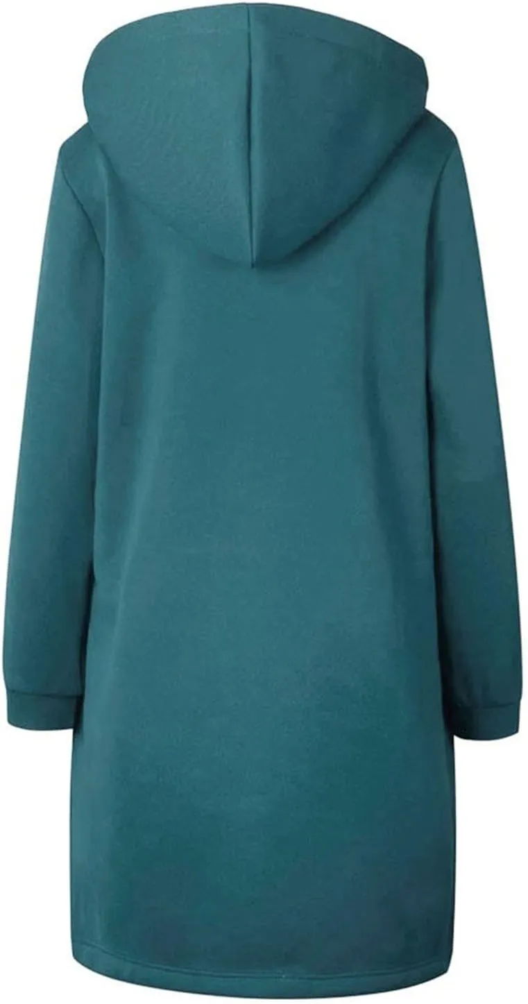 Women's Zip Up Hoodies Oversized Fleece Open Front Hooded Long Sweatshirts Casual Long Sleeve 2024 Fall Jacket Coat