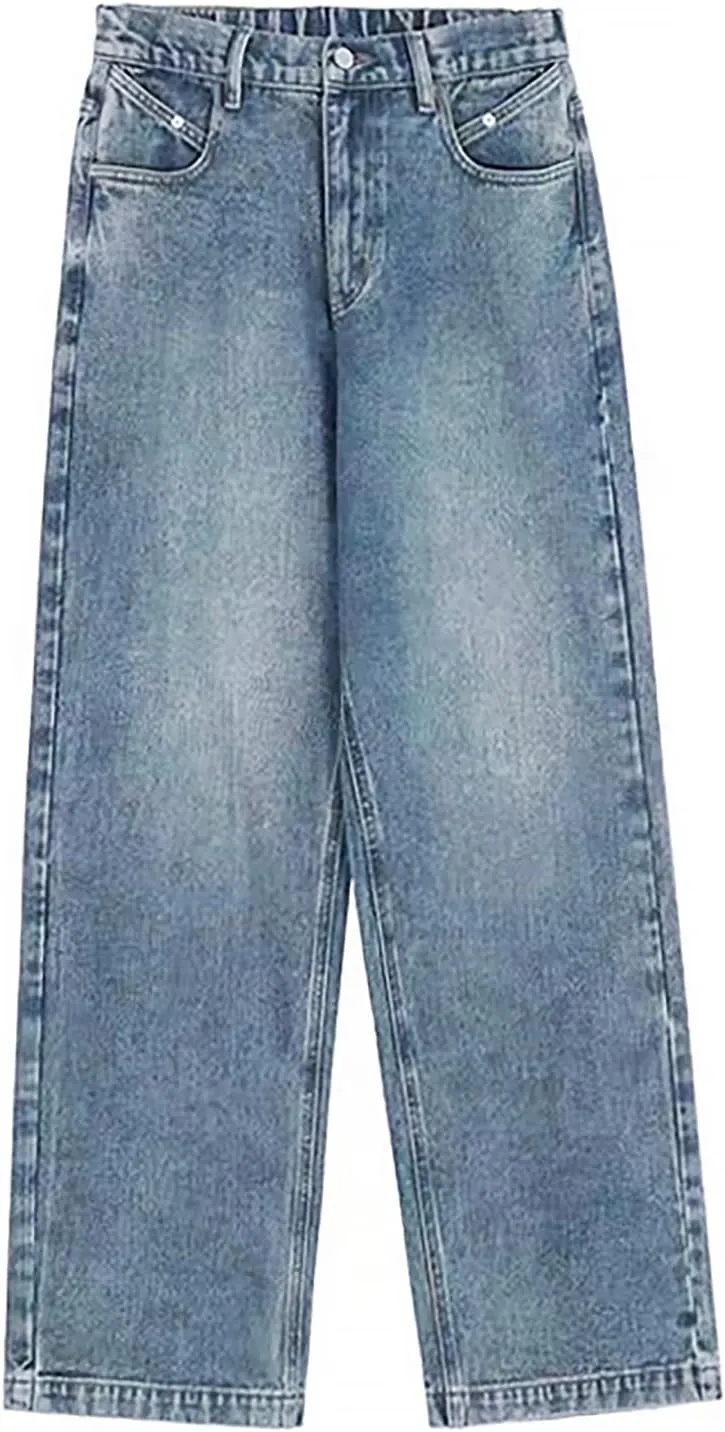 Xineicy Women's Jeans Wide Leg Baggy Jeans Low Waist Y2K Loose Boyfriends Denim Pants Vintage Streetwear