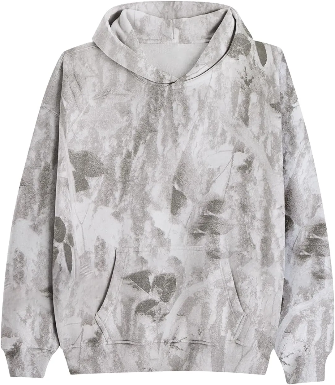 ZWRXW Womens Maple Leaf Print Camo Hoodies Oversized Long Sleeve Hooded Sweatshirt Fall Fashion Pullover Tops with Pocket